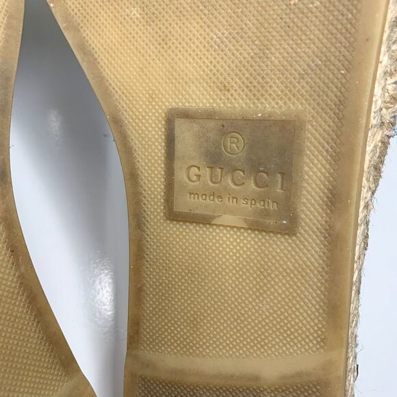 Gucci Pilar Marmont GG Espadrille Sandals EU 38 US 8 Pastel Stripe Flat Slide - Picture 10 of 11